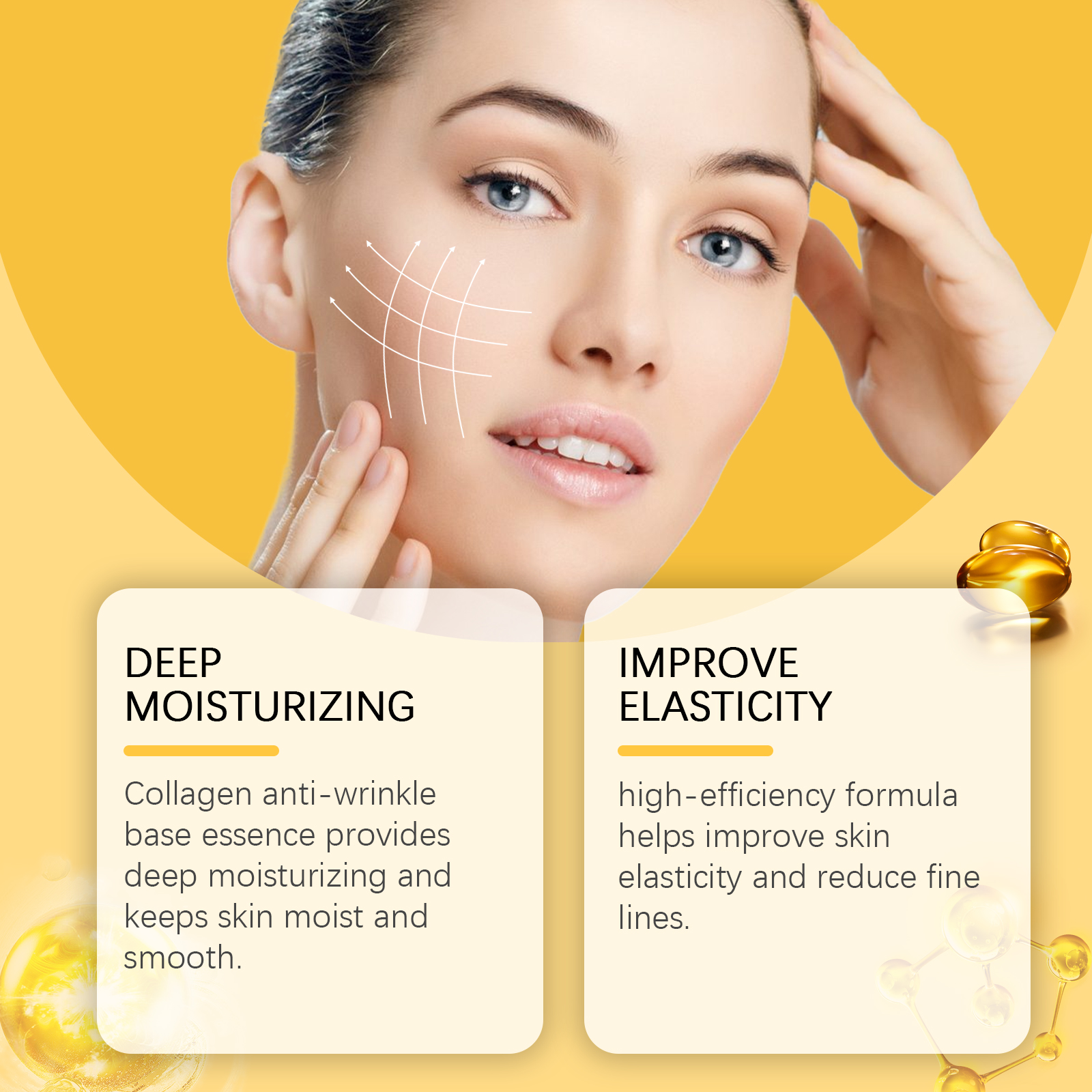 OUHOE Collagen Anti-Wrinkle Essence Reduces Facial Fine Lines, Nourishes, Brightens And Moisturizes Delicate Skin_voghion.com