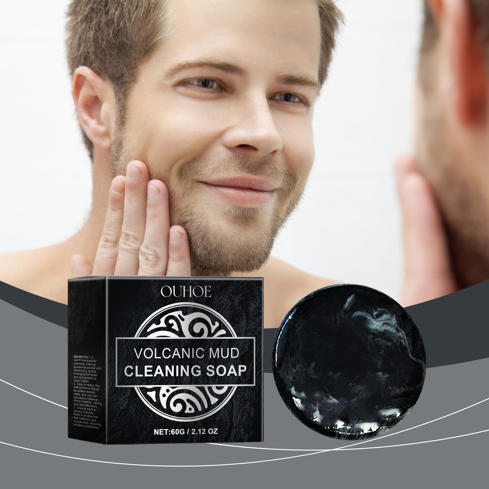 ouhoe-volcanic-mud-cleansing-soap-cleansing-blackhead-acne-deep-cleansing-of-facial-pores-moisturizing-and-rejuvenating-care