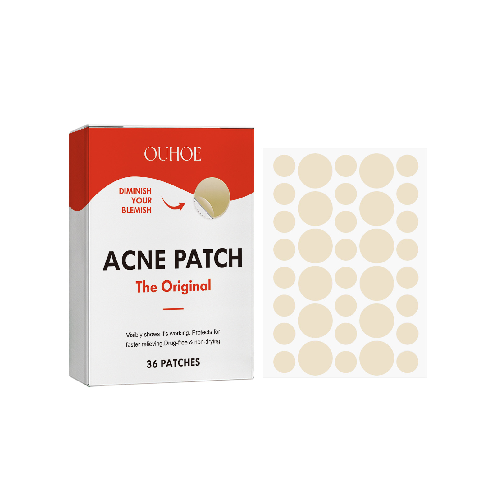 OUHOE Acne Patch, Acne Removal Acne Treatment Skin Care Facial Cover Acne Print Invisible Acne Patch_voghion.com