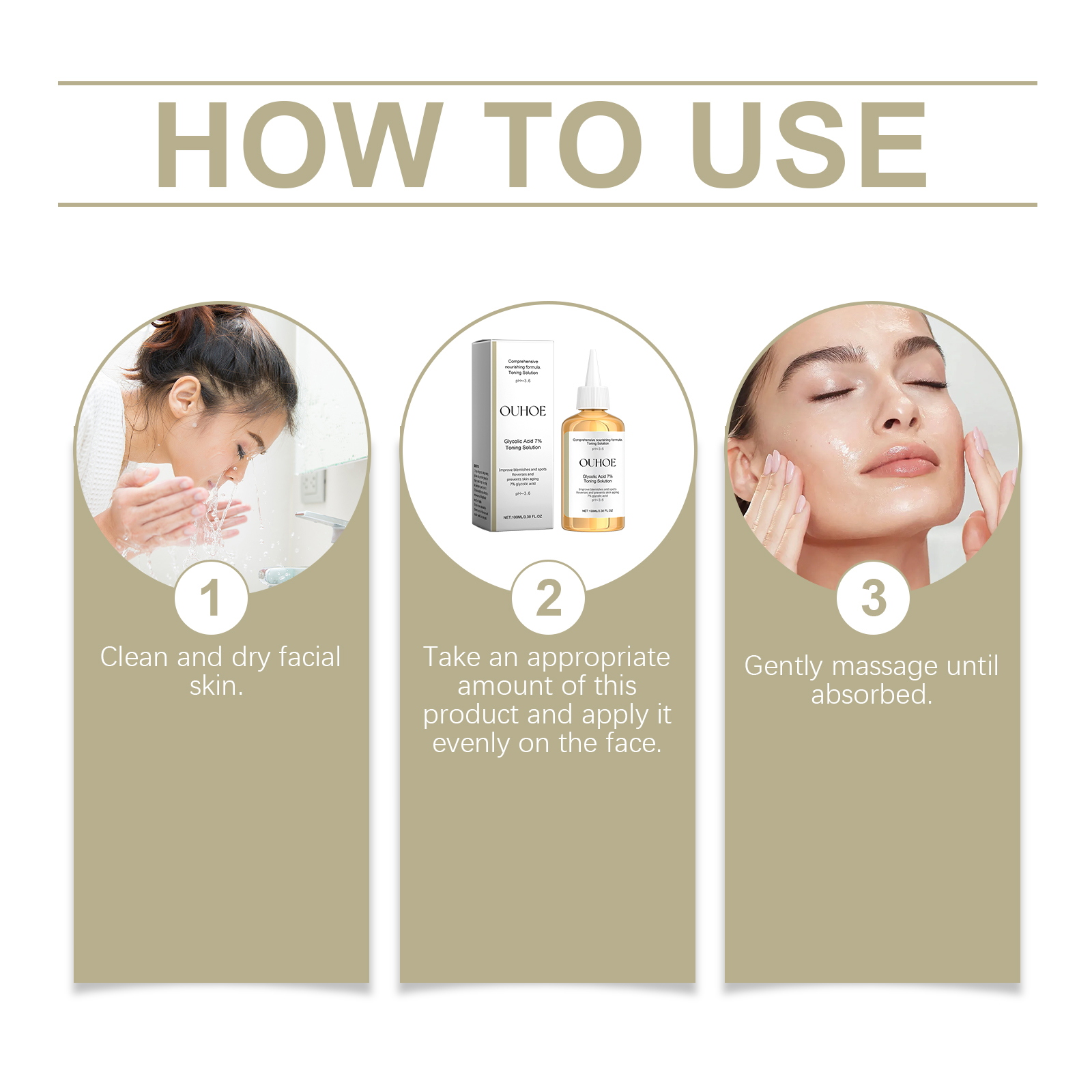 OUHOE Glycolic Acid 7% Moisturizing Toner, Remove Acne, Improve Skin Condition And Rejuvenate Skin Toner Essence_voghion.com