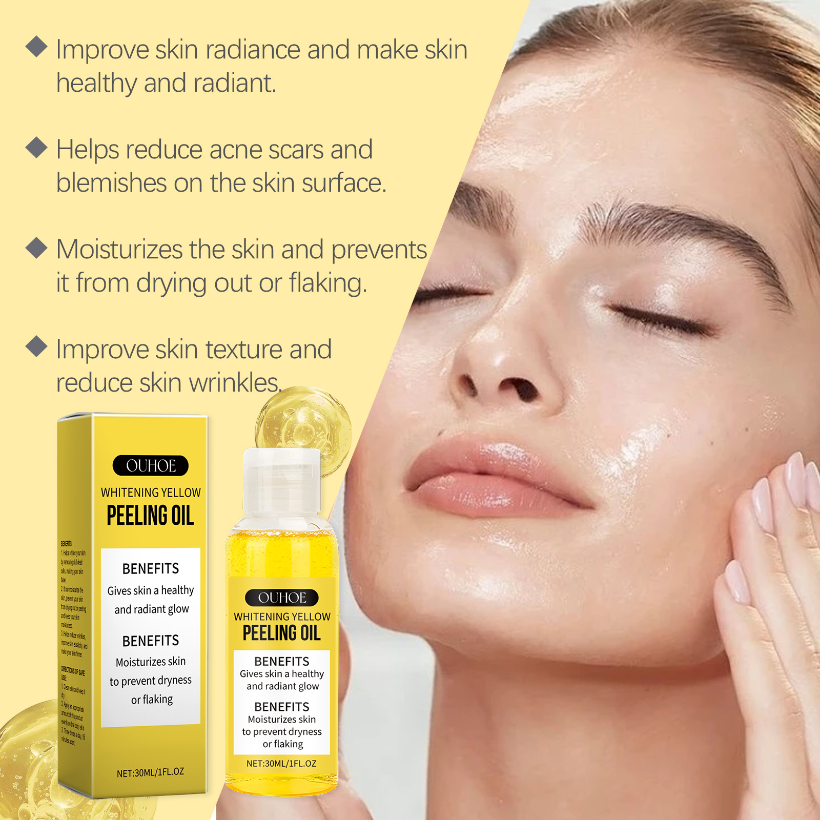 OUHOE Skin Care Oil Deeply Hydrates, Moisturizes, Nourishes And Even Improves Skin Tone Gently Brightens Skin Care Oil_voghion.com