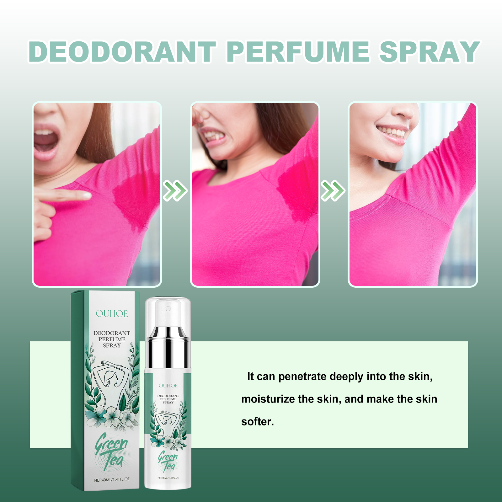 OUHOE Deodorant Perfume Spray, Armpit Deodorant Light Deodorant Portable Spray_voghion.com