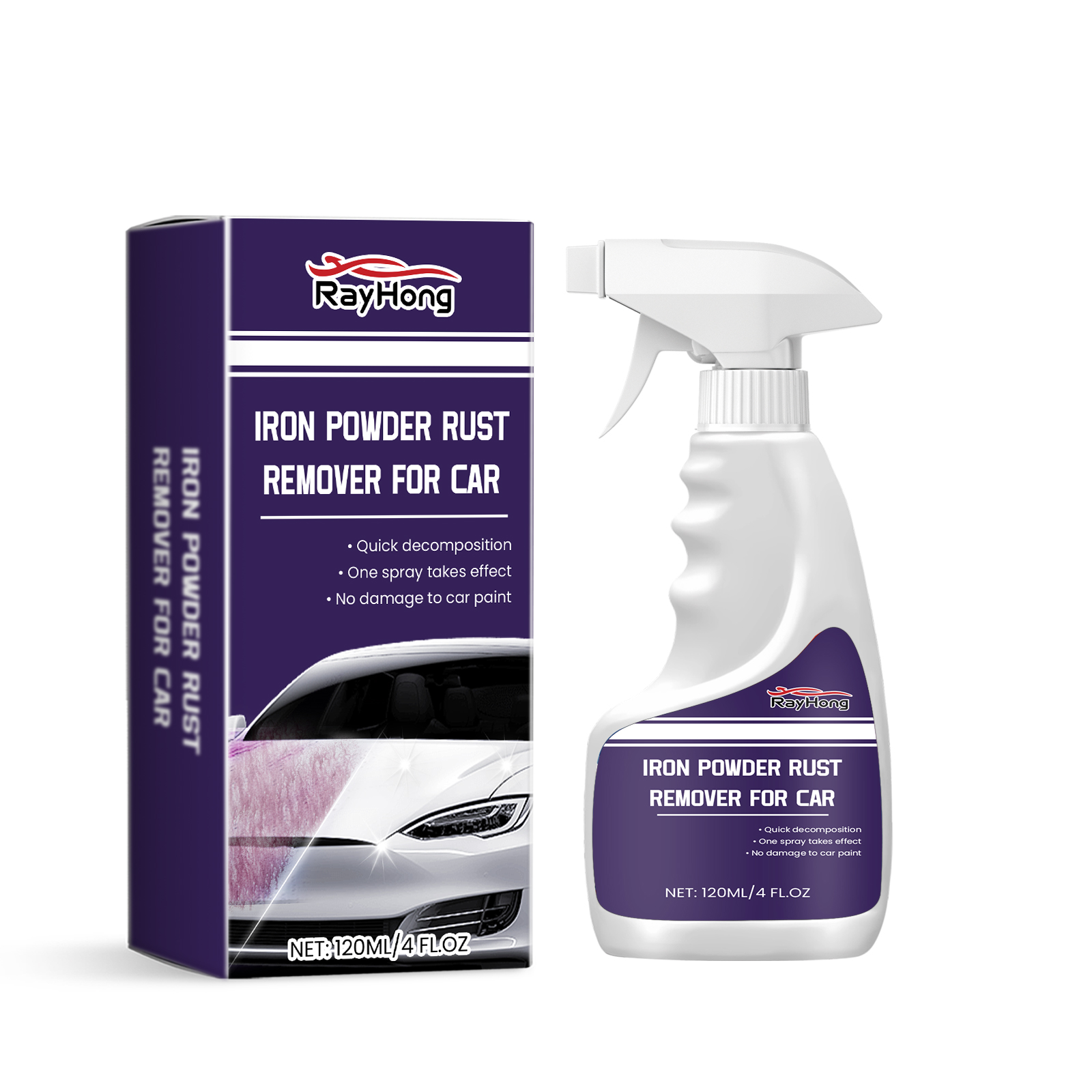 Rayhong Car Iron Powder Rust Remover: Rapid Rust Removal, Restores Paint Gloss