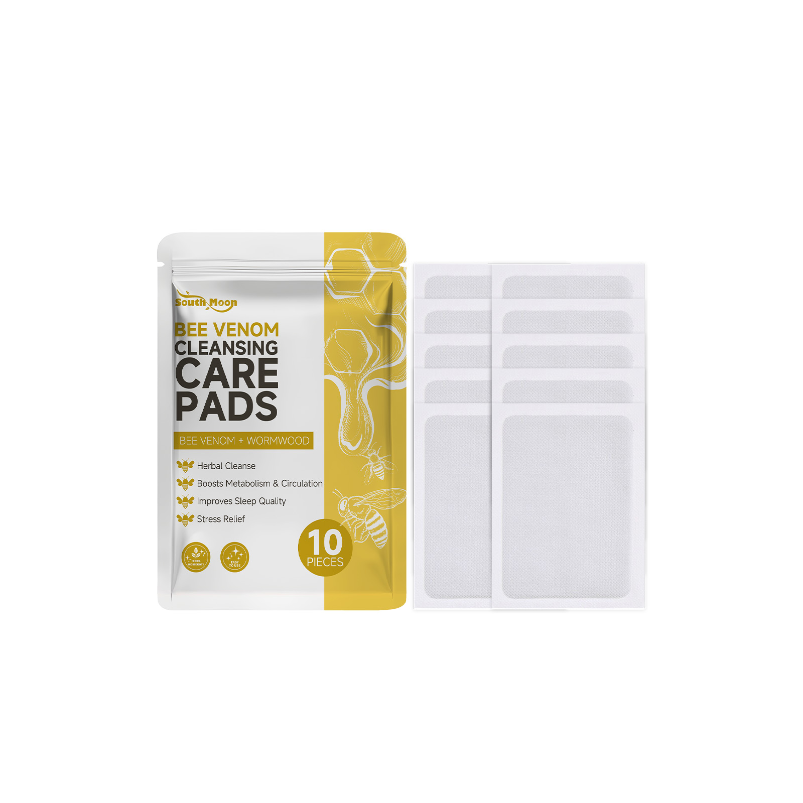 South Moon Bee Venom Foot Pads: Gentle Cleansing, Improved Circulation for Healthy Feet