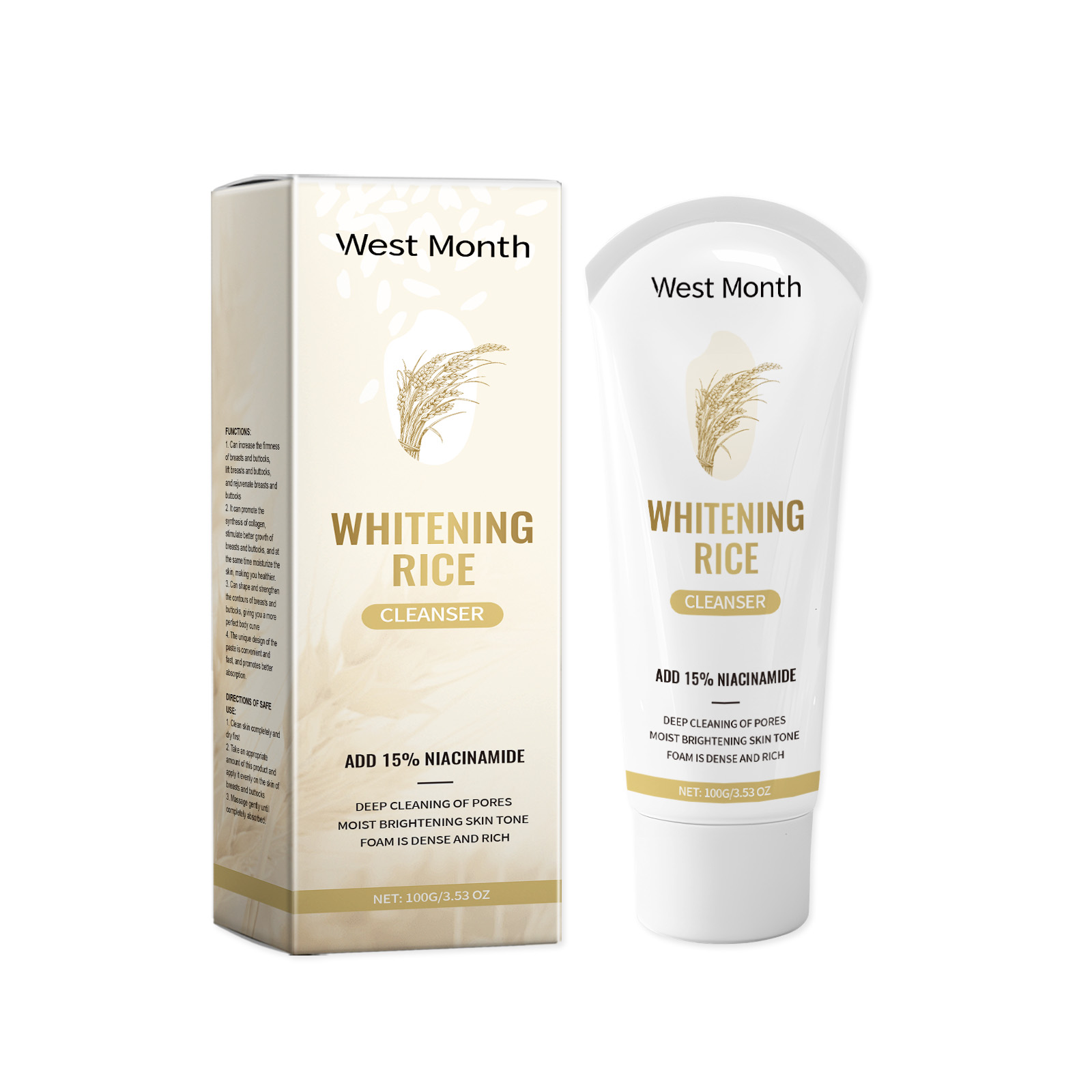 West&Month Blackhead Cleansing Facial Wash - Deep Cleansing, Gentle Nourishment, Improves Skin Texture, Eliminates Blackheads