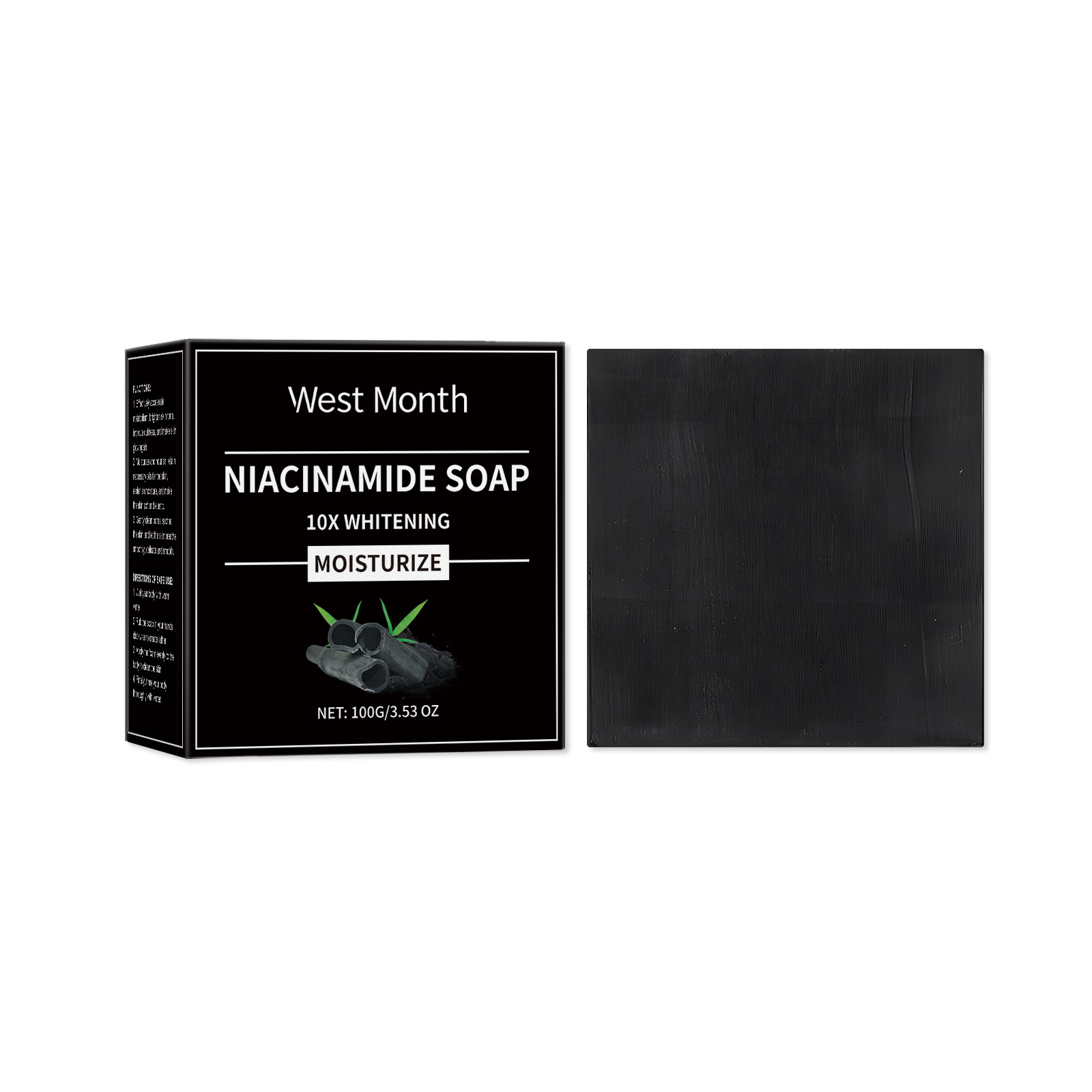 West&Month Bamboo Charcoal Cleansing Soap: Aloe Vera & Vitamin C for Deep Cleanse and Hydration