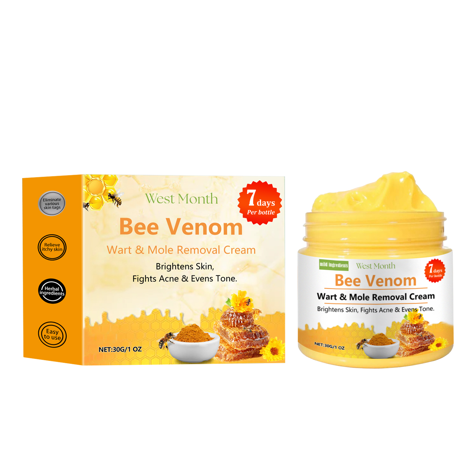 West&Month Bee Venom Wart Removal Cream: Gentle Repair for Flawless Skin