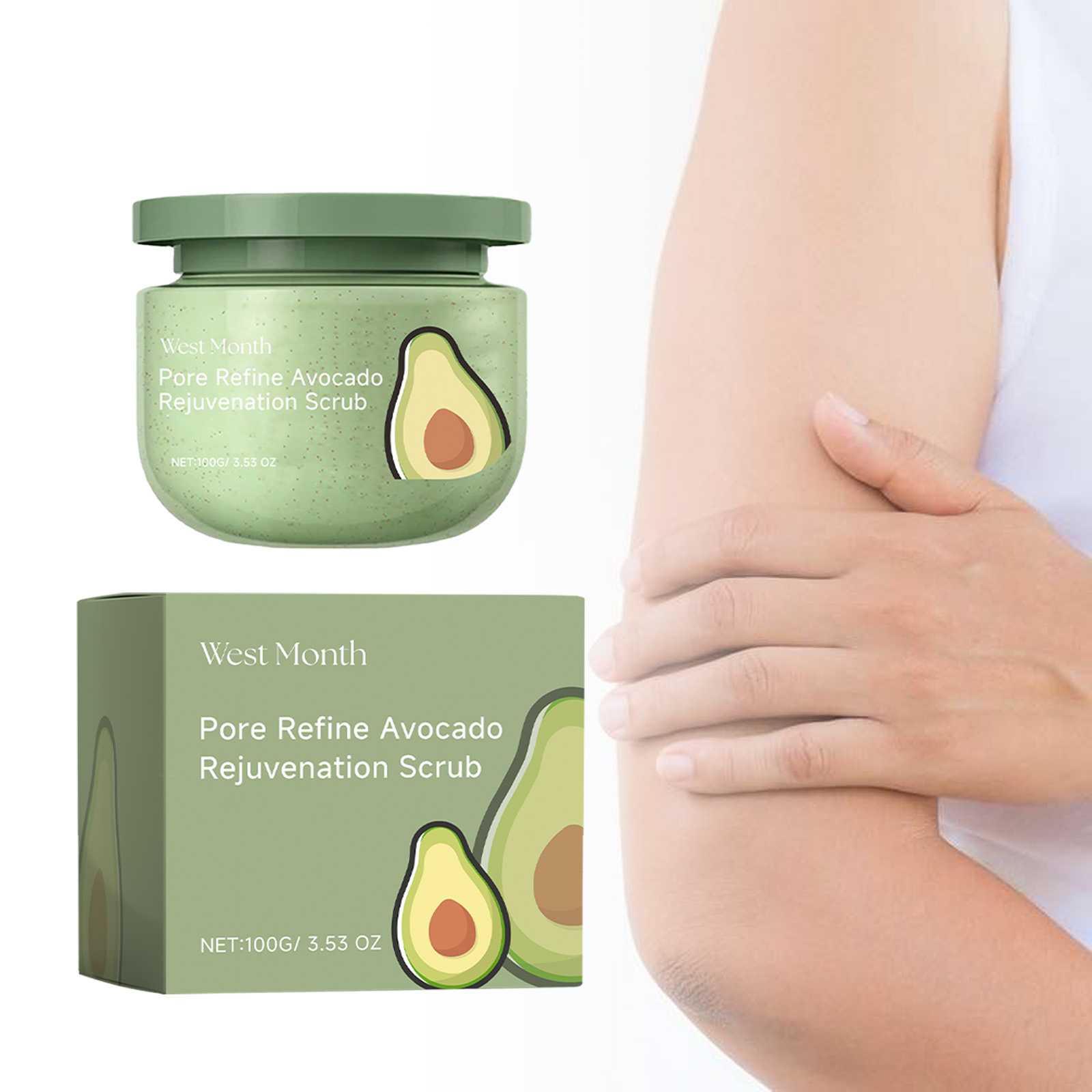 west-month-avocado-ice-cream-scrub-moisturizing-hydrating-cleansing-and-exfoliating-body-scrub west-month-avocado-ice-cream-scrub-moisturizing-hydrating-cleansing-and-exfoliating-body-scrub