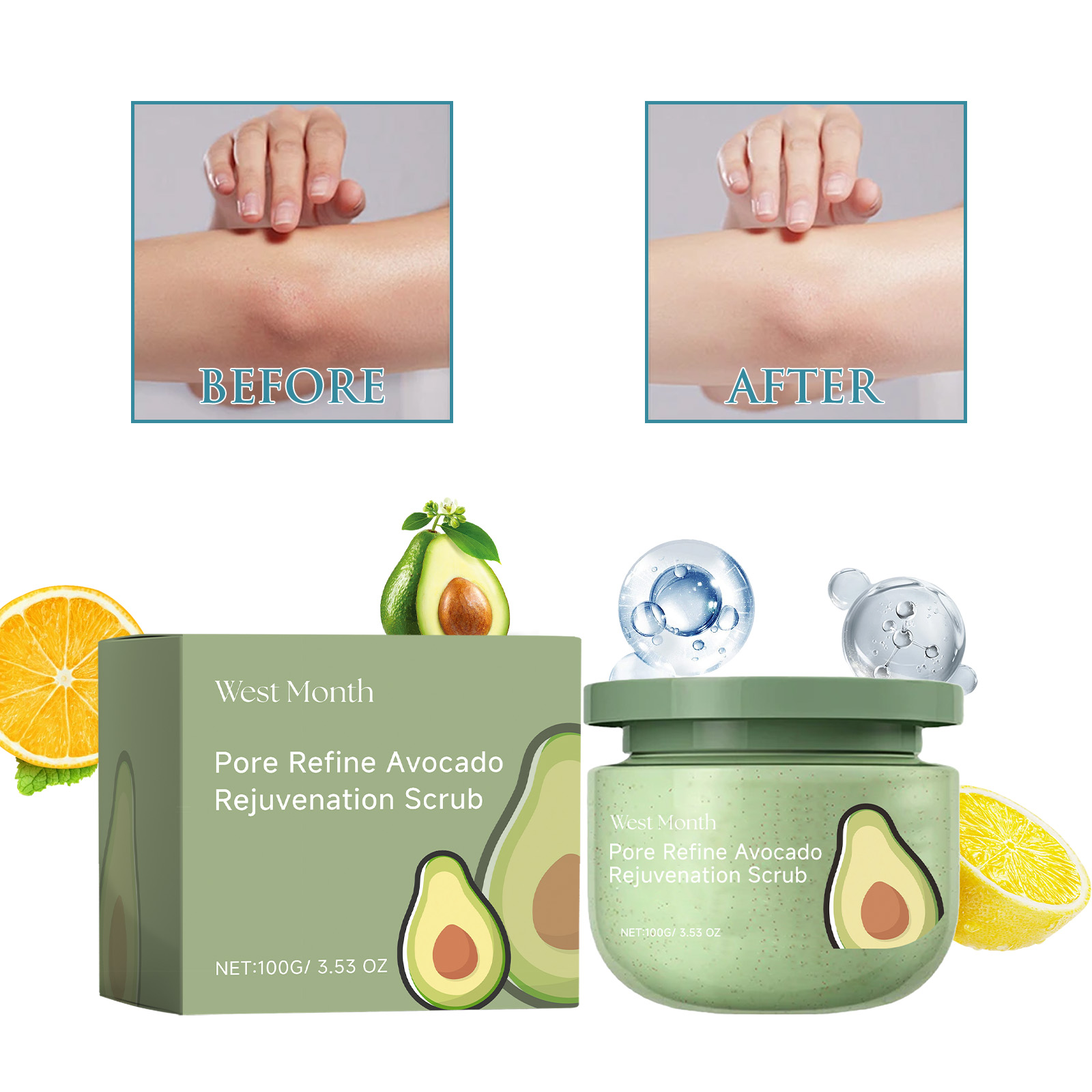 west-month-avocado-ice-cream-scrub-moisturizing-hydrating-cleansing-and-exfoliating-body-scrub west-month-avocado-ice-cream-scrub-moisturizing-hydrating-cleansing-and-exfoliating-body-scrub