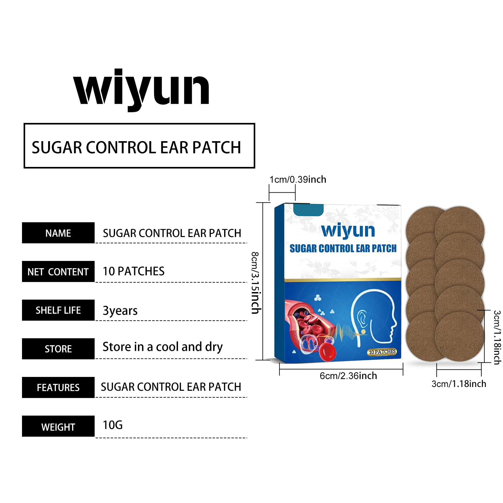 Wiyun 耳贴呵护中老年身体缓解不适身体护理轻柔舒适糖舒贴-WY-B03-0001-01-一件代发- 西之月