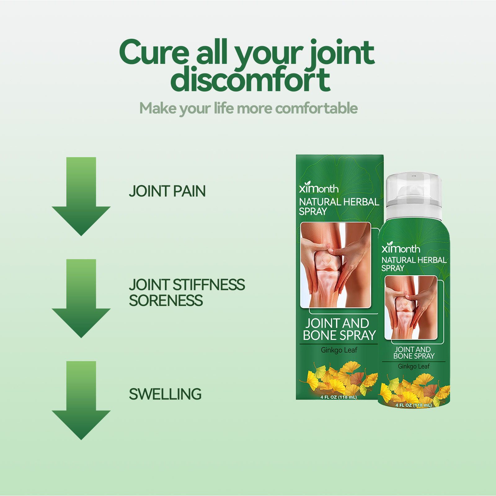 Ximonth Natural Herbal Spray, Relieve Hand Ankle Wrist Knee Joint Bunion Sore Muscle And Bone Activating Care 3