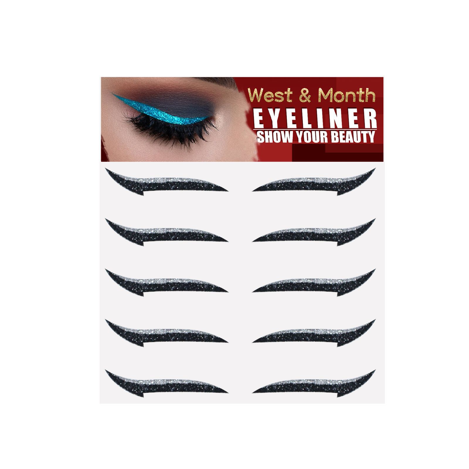 West&Month Eyeliner Sticker Eye Shadow Stage Makeup European-American Self-Adhesive Double Eyelid Sticker Natural Easy-To-Apply Eye Makeup Sticker_voghion.com